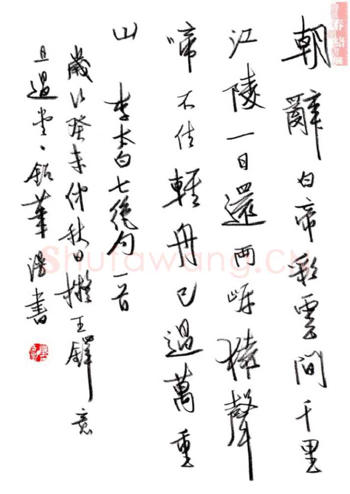 夏奇星钢笔行书李白七绝一首,夏奇星硬笔书法作品
