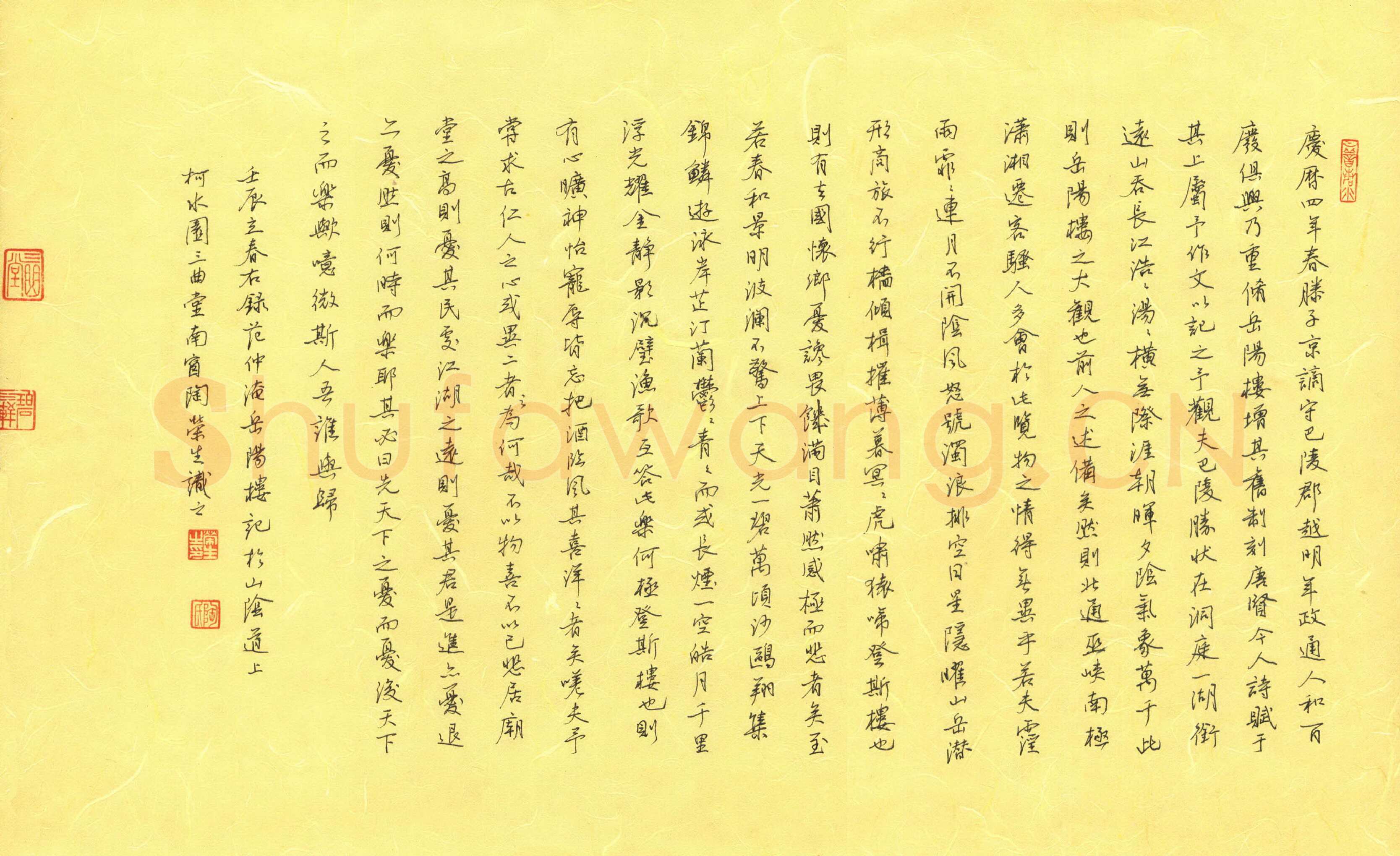 陶荣生硬笔行书范仲淹岳阳楼记,陶荣生硬笔书法作品