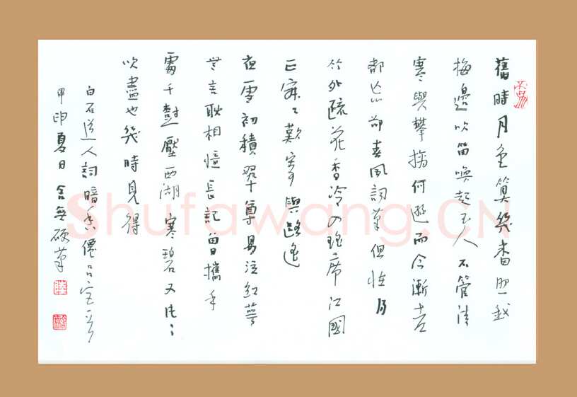 陆舍无硬笔行书白石道人词,陆舍无硬笔书法作品