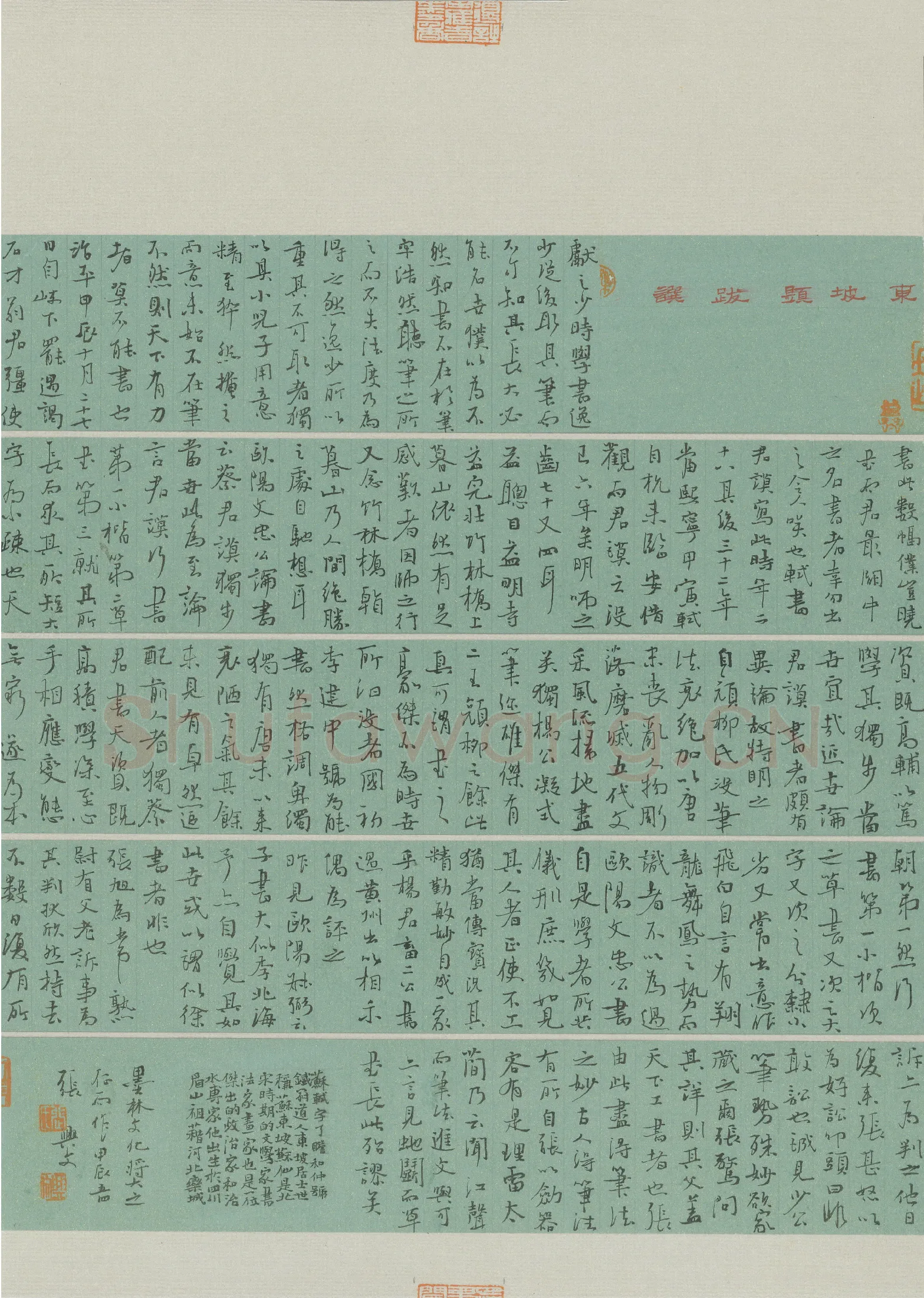 张兴文硬笔行书东坡题跋选,张兴文硬笔书法作品