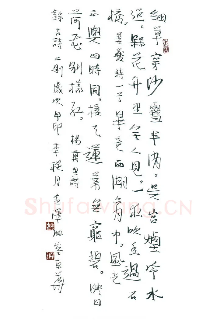 金泽珊硬笔行草杨万里诗,金泽珊硬笔书法作品