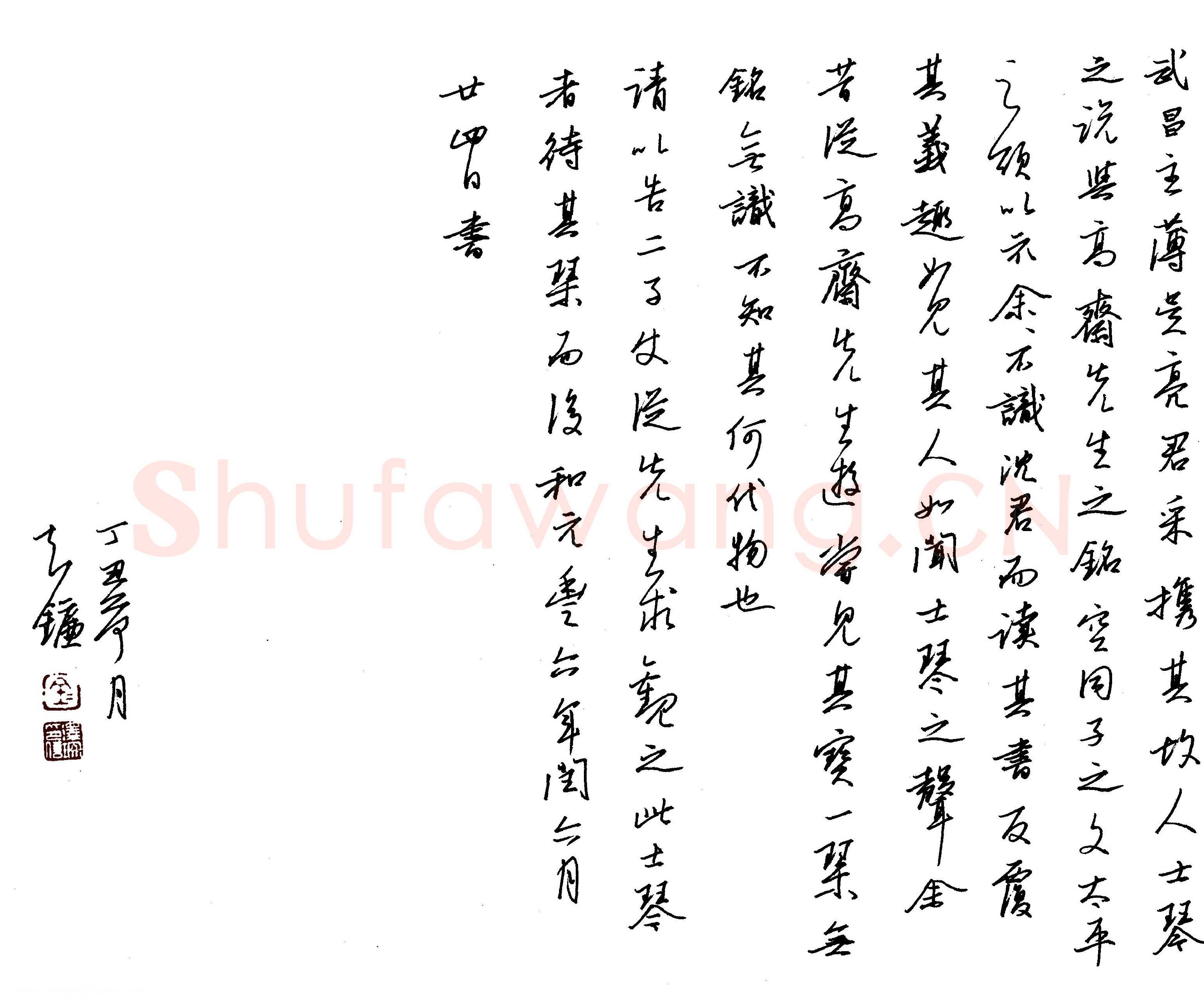 金泽珊硬笔行草苏轼琴诗序,金泽珊硬笔书法作品