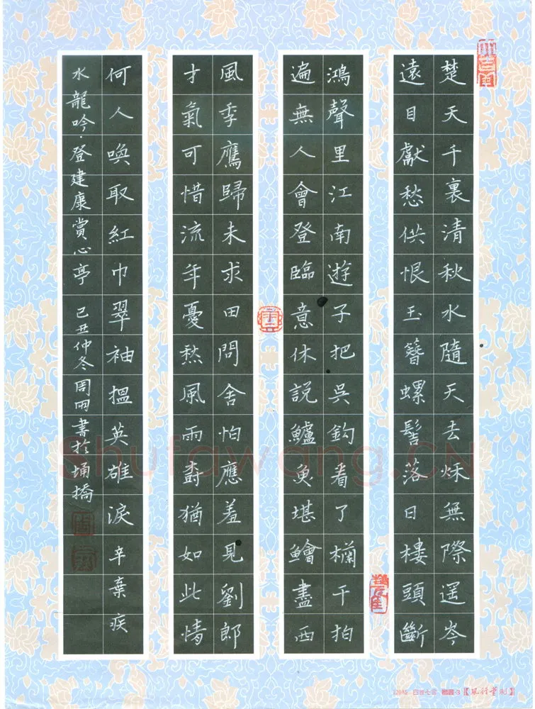 周朋硬笔楷书辛弃疾词水龙吟,周朋硬笔书法作品