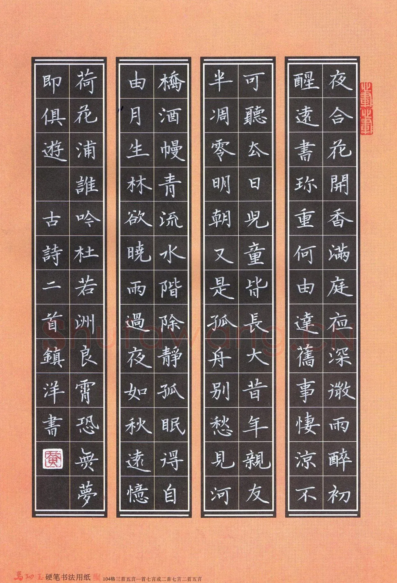 黄镇洋硬笔楷书古诗二首,黄镇洋硬笔书法作品