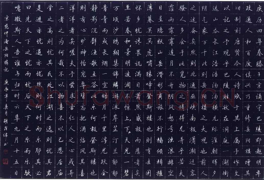 胡茂伟钢笔楷书范仲淹岳阳楼记,胡茂伟硬笔书法作品