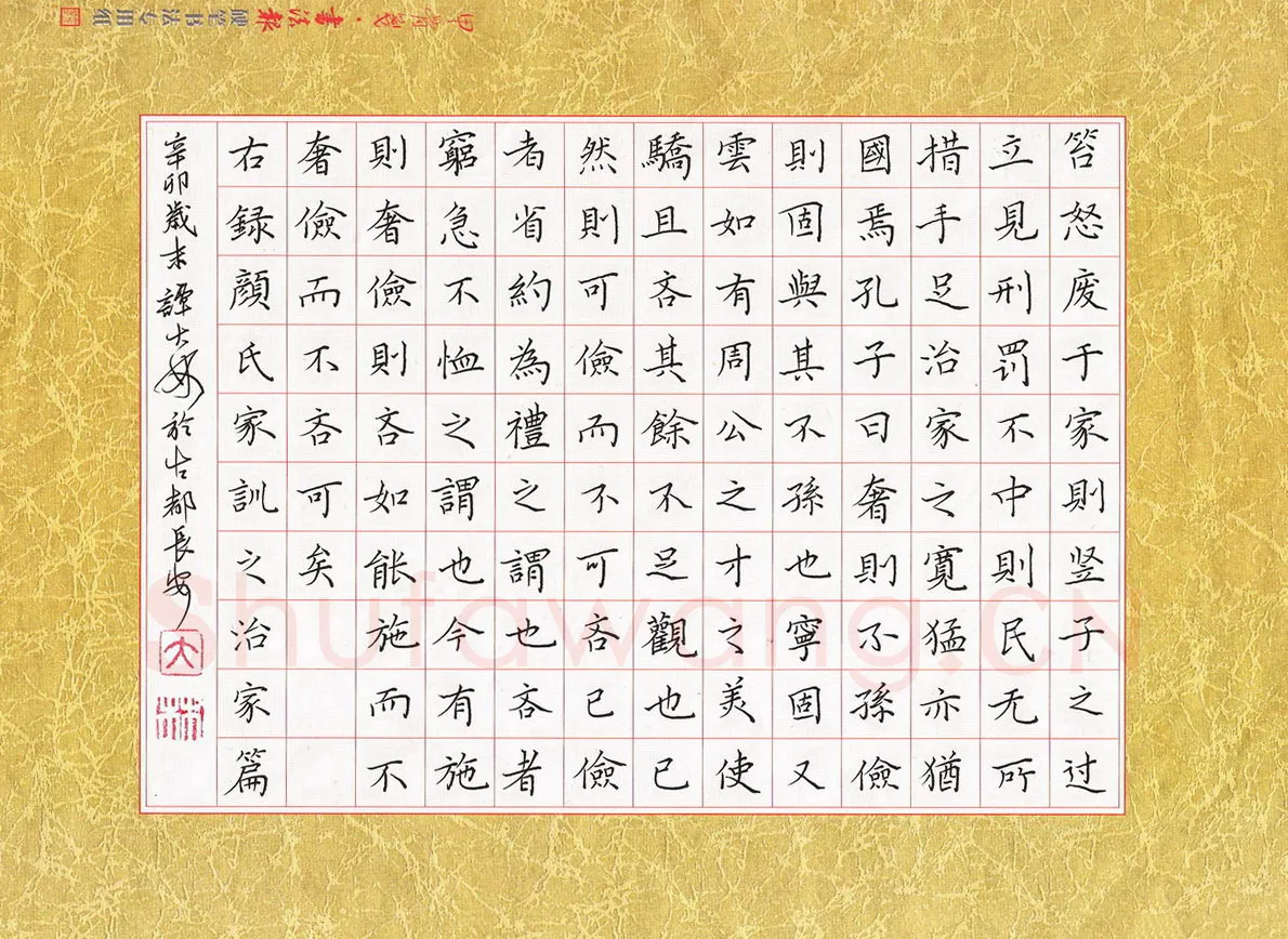 谭大林硬笔楷书颜氏家训之治家篇,谭大林硬笔书法作品