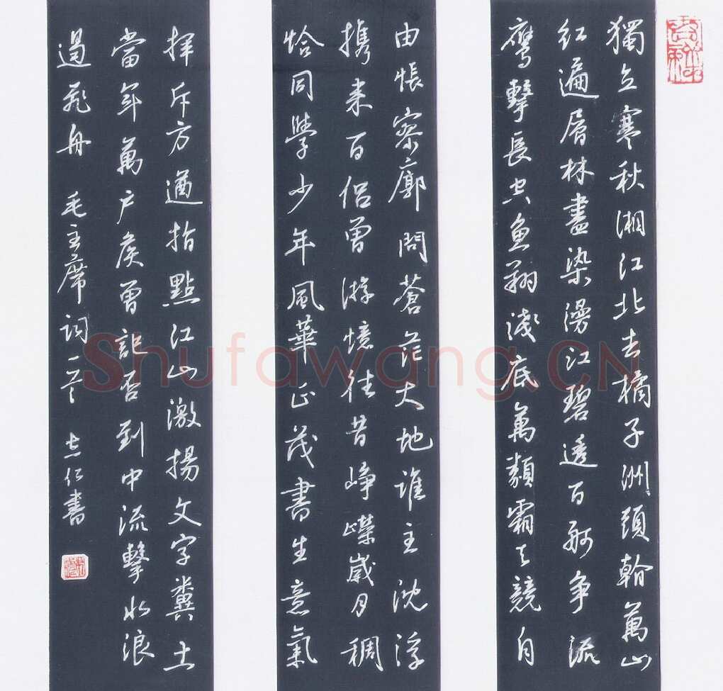 朱志仁硬笔行书毛泽东词一首,朱志仁硬笔书法作品