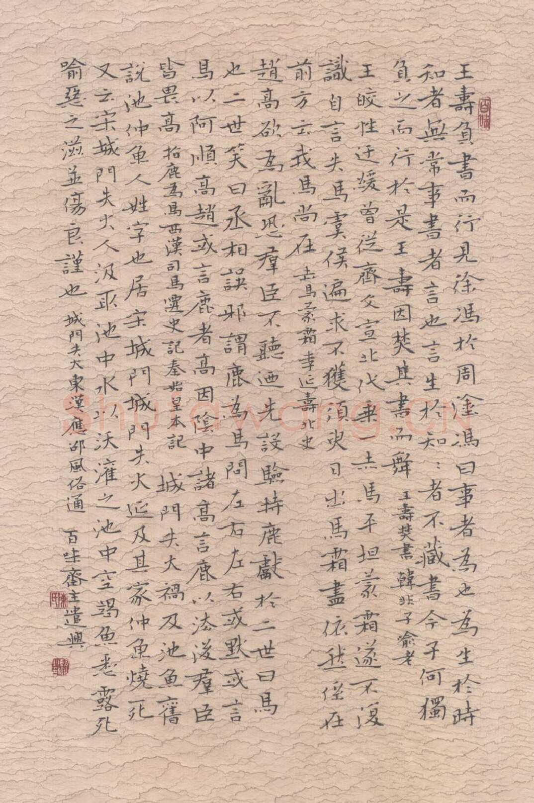 陈伟（浙江）硬笔楷书淮南子·道应训,陈伟硬笔书法作品