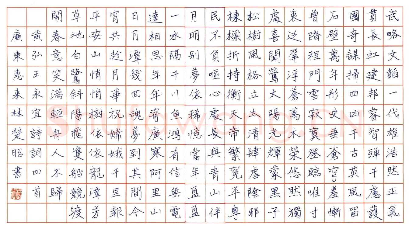 林楚昭硬笔楷书黄弘王永宜诗词四首,林楚昭硬笔书法作品