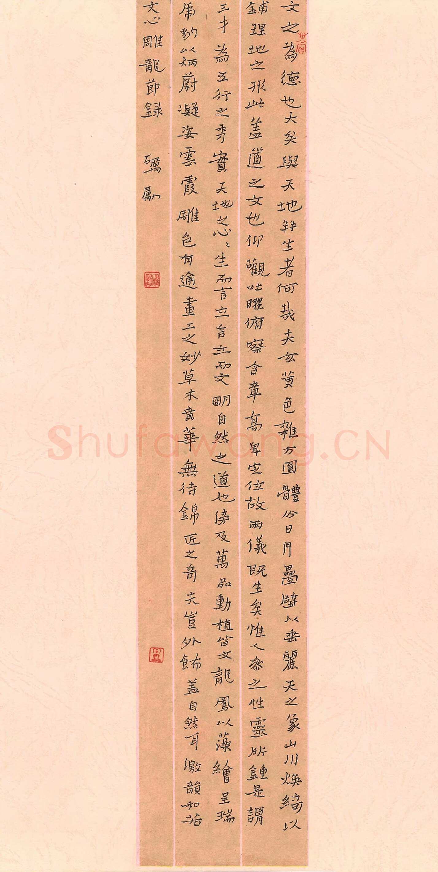 罗敏硬笔楷书文心雕龙节录,硬笔书法作品