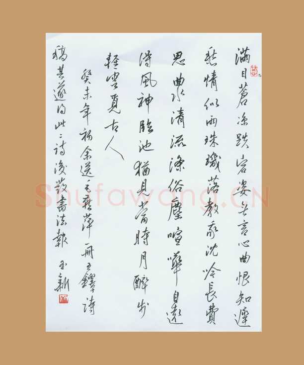 齐玉新硬笔行草毛燕萍诗二首,齐玉新硬笔书法作品