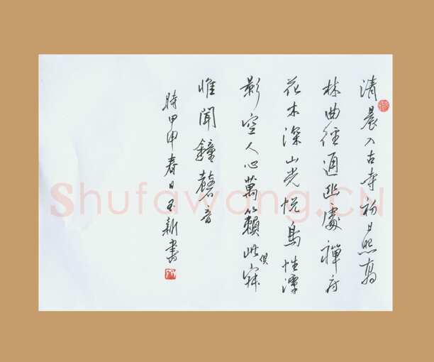 齐玉新硬笔行草常建诗一首,齐玉新硬笔书法作品