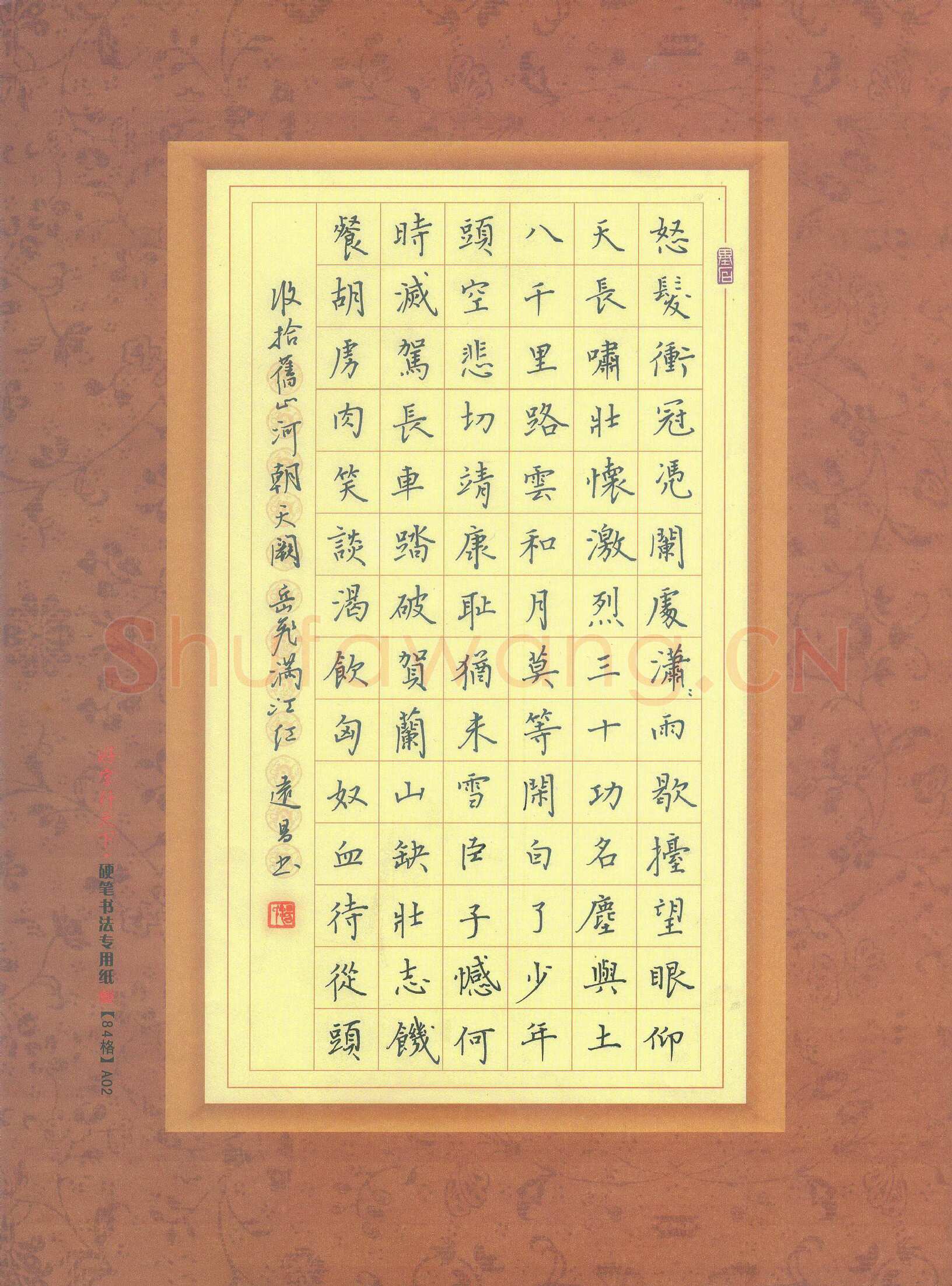 汤远昌硬笔楷书岳飞词满江红,汤远昌硬笔书法作品