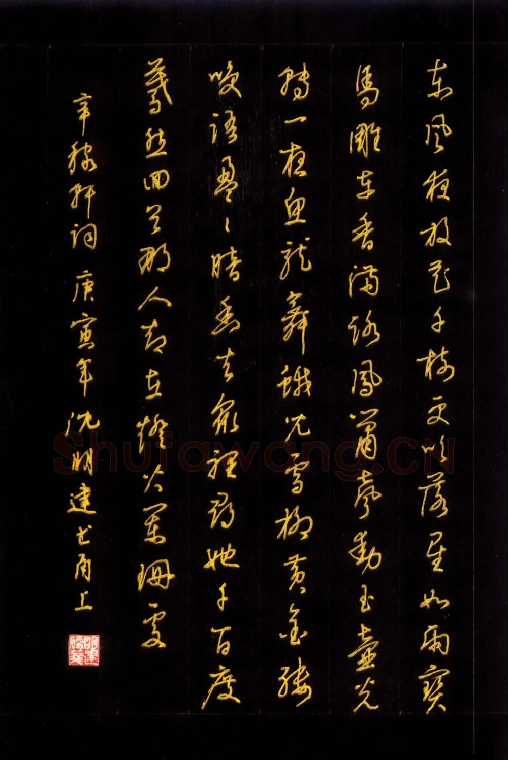 沈明建硬笔行书辛稼轩词,硬笔书法作品