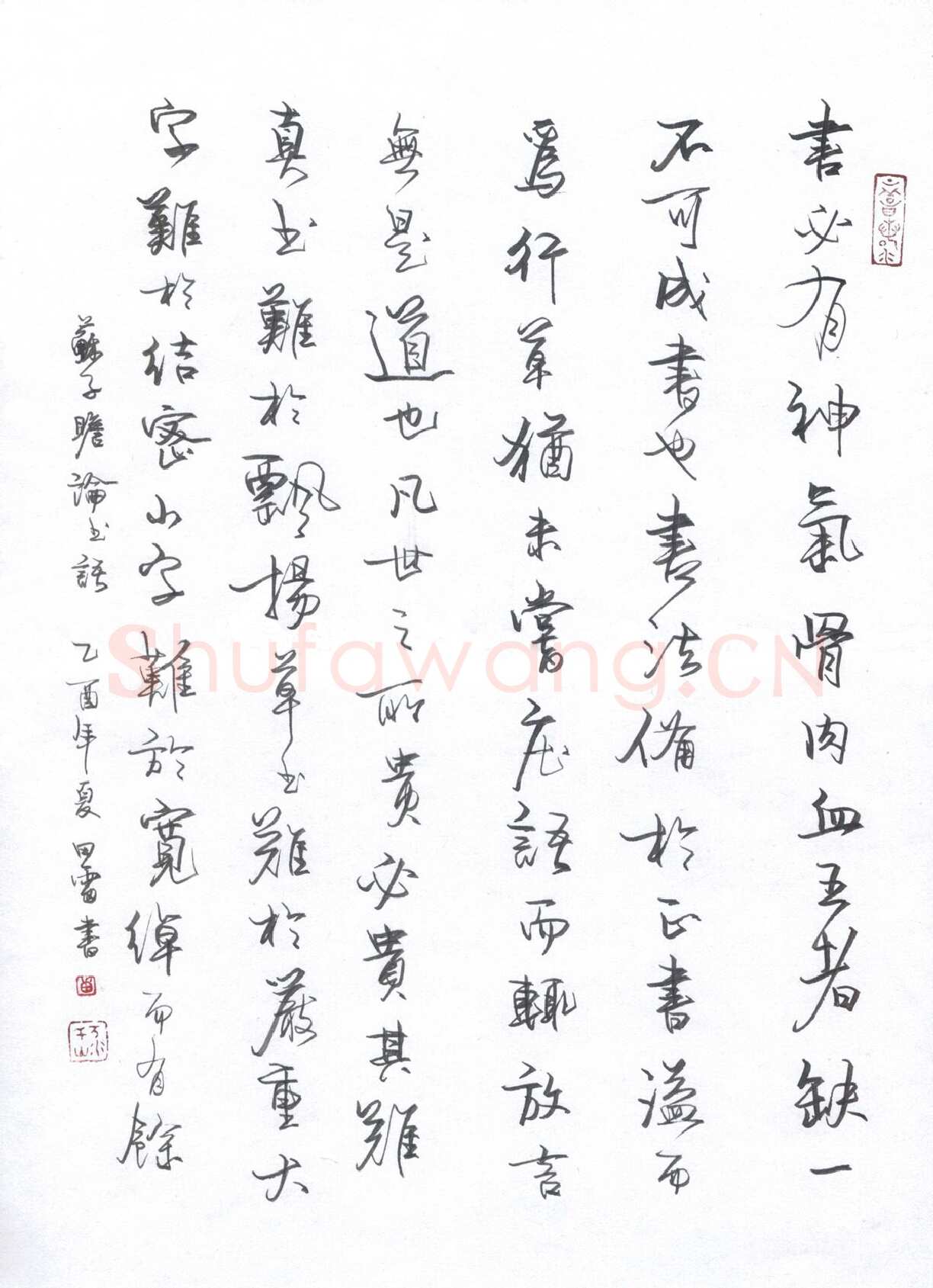 田雷硬笔行书苏子瞻论书语,田雷硬笔书法作品