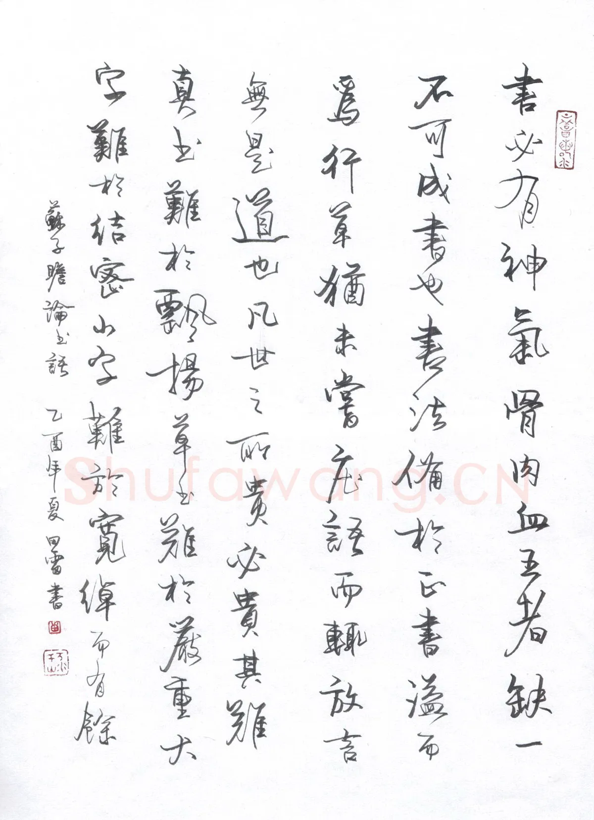 田雷硬笔行书苏子瞻论书语,田雷硬笔书法作品