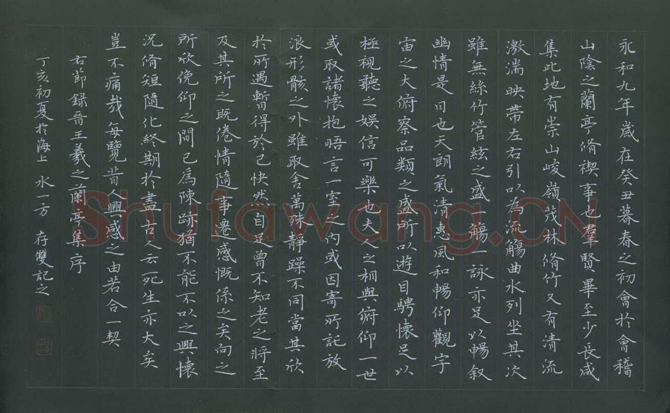 方存双硬笔楷书节录兰亭序,方存双硬笔书法作品