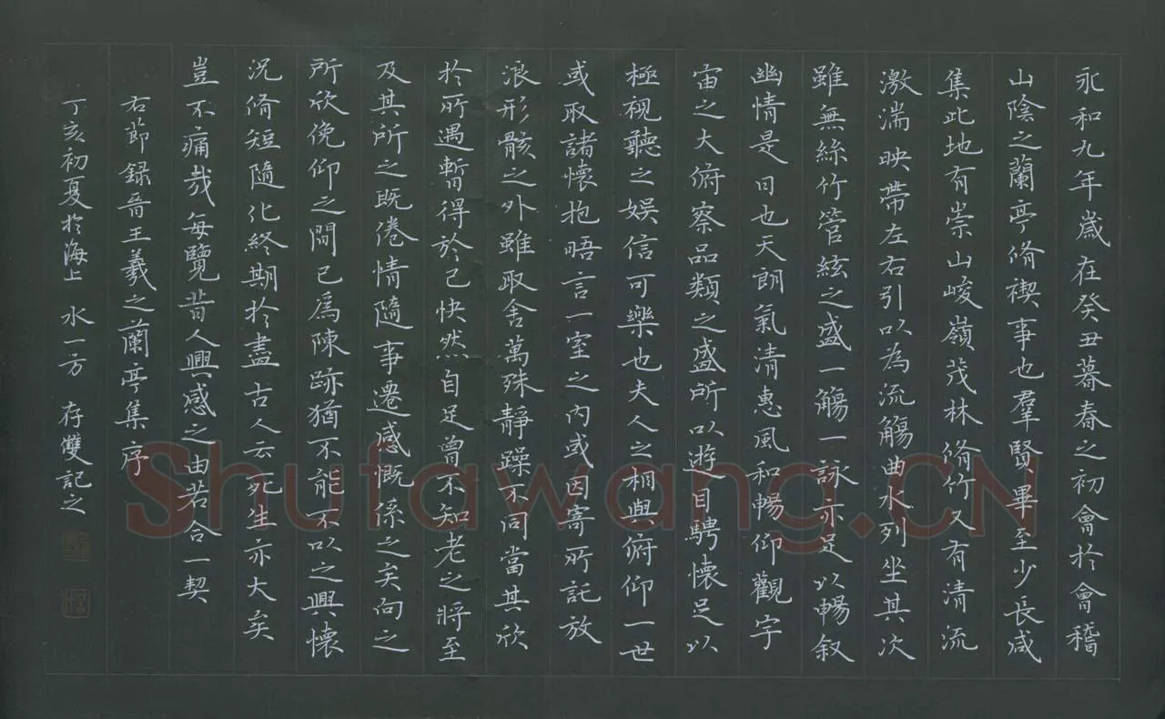 方存双硬笔楷书节录兰亭序,方存双硬笔书法作品
