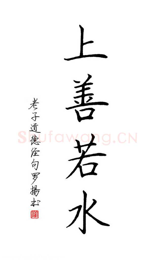 罗扬硬笔楷书上善若水,罗扬硬笔书法作品