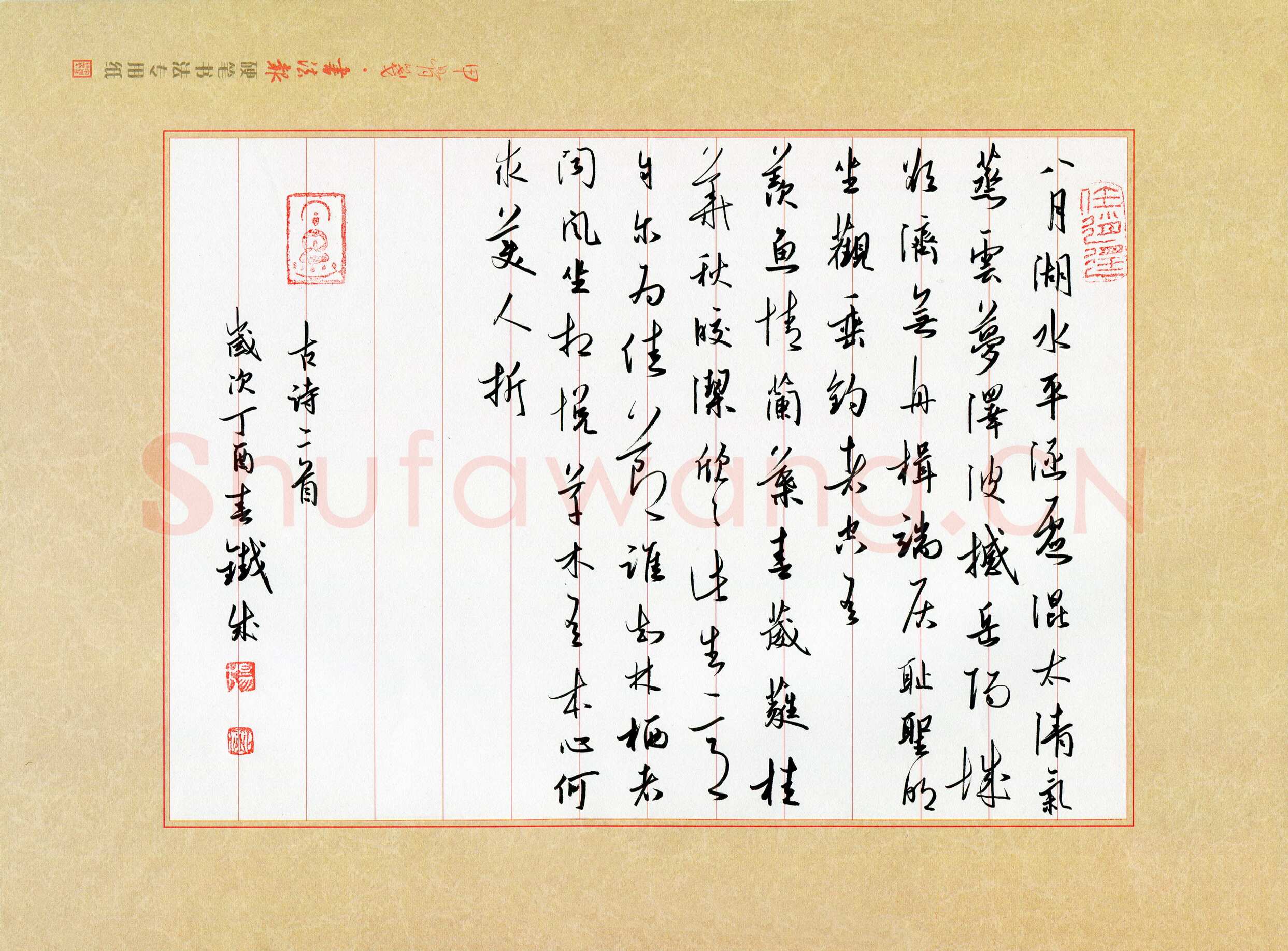 杨铁成硬笔行草古诗二首,杨铁成硬笔书法作品