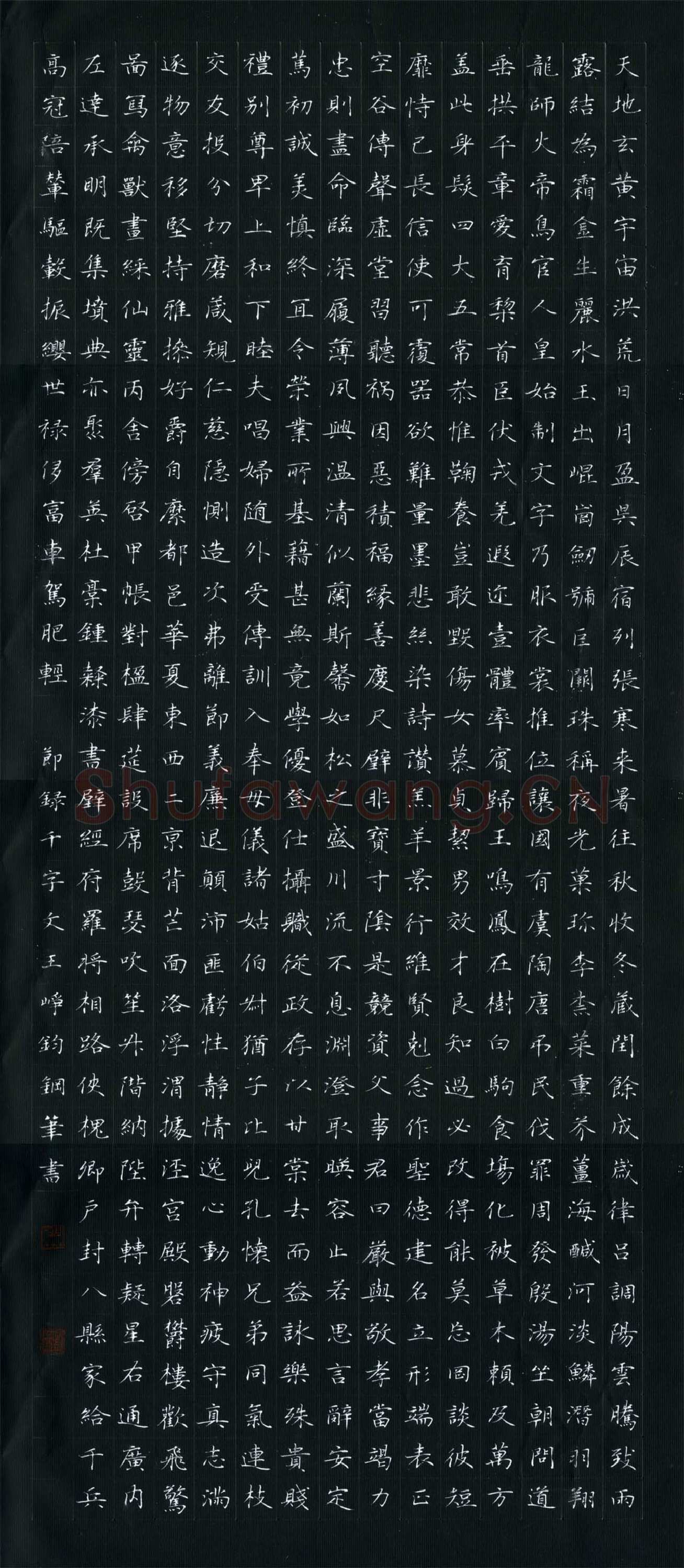 王峥钧硬笔楷书节录千字文,硬笔书法作品