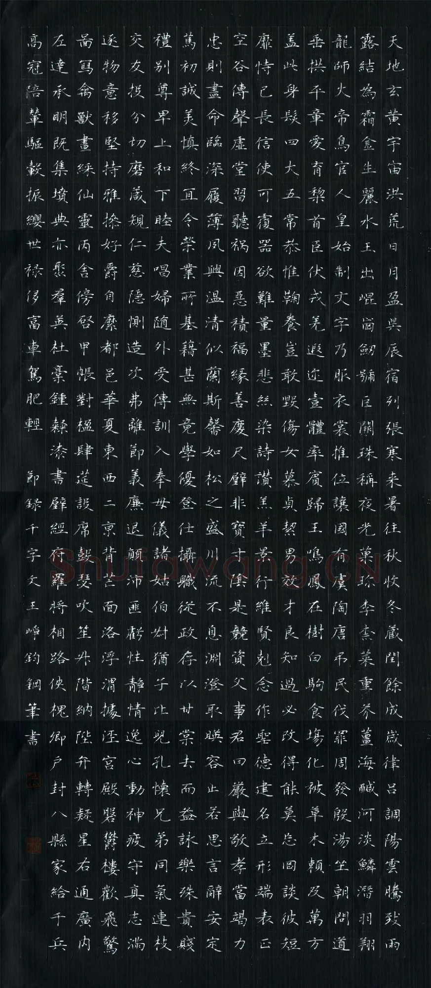 王峥钧硬笔楷书节录千字文,硬笔书法作品