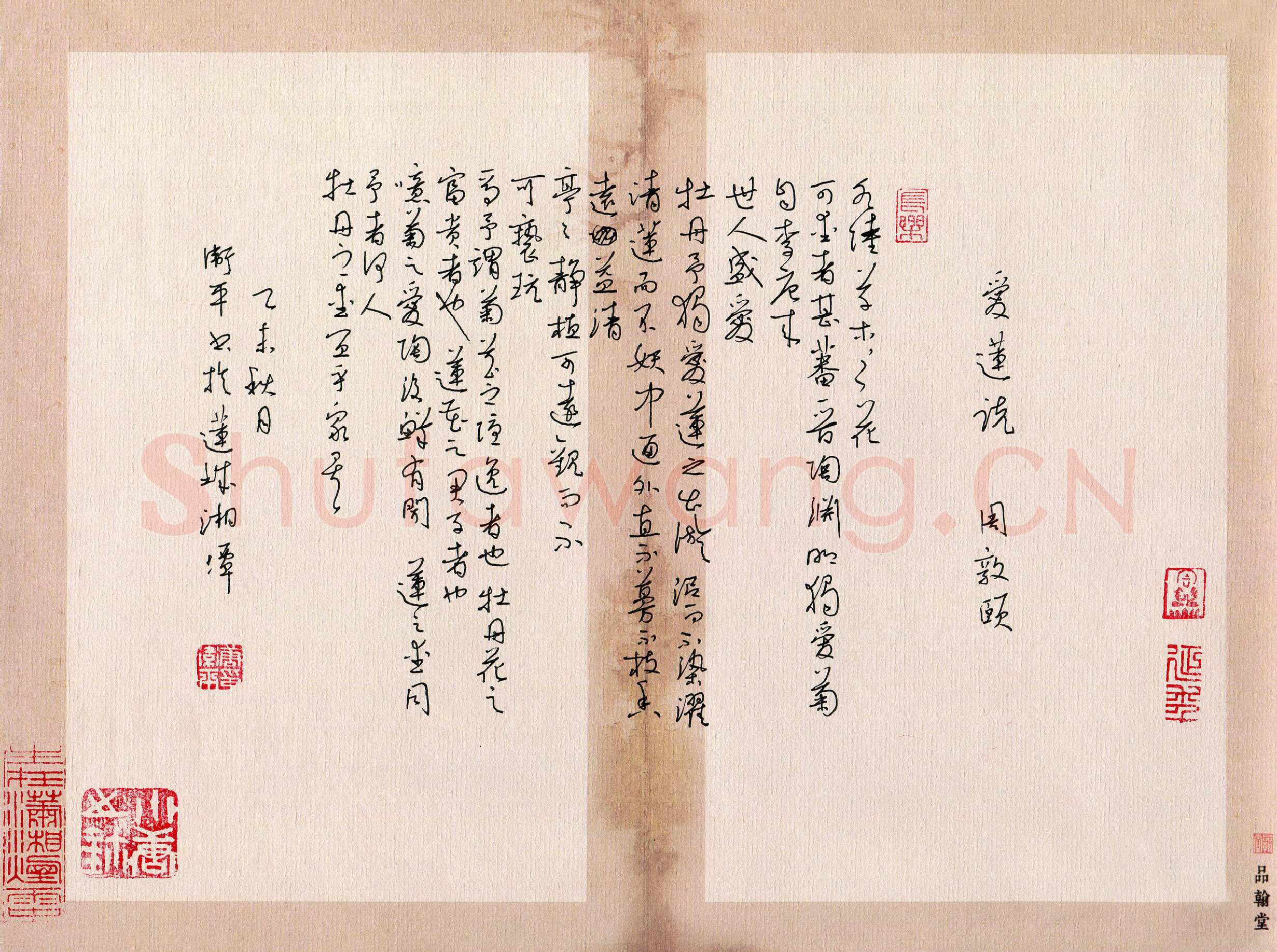唐卫平硬笔行草周敦颐爱莲说,唐卫平硬笔书法作品
