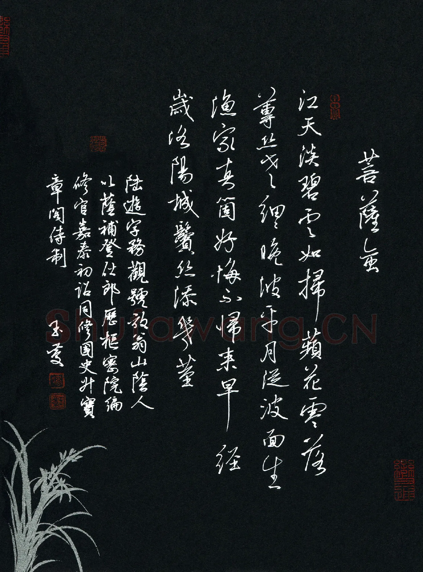 唐玉庆硬笔行书陆游词菩萨蛮一首,唐玉庆硬笔书法作品