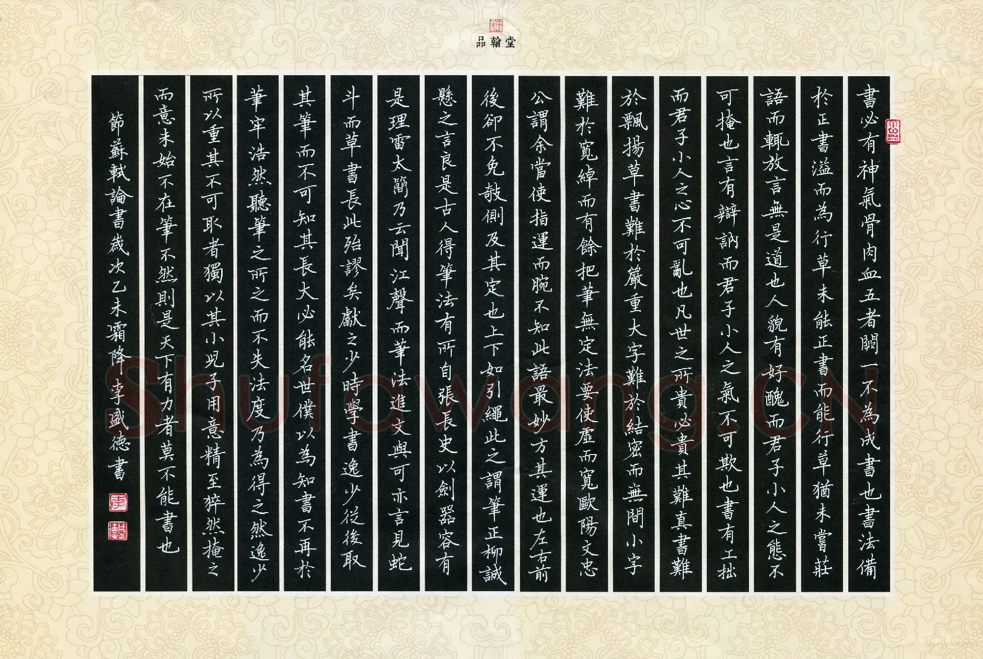 李盛德硬笔楷书节录苏轼论书,李盛德硬笔书法作品