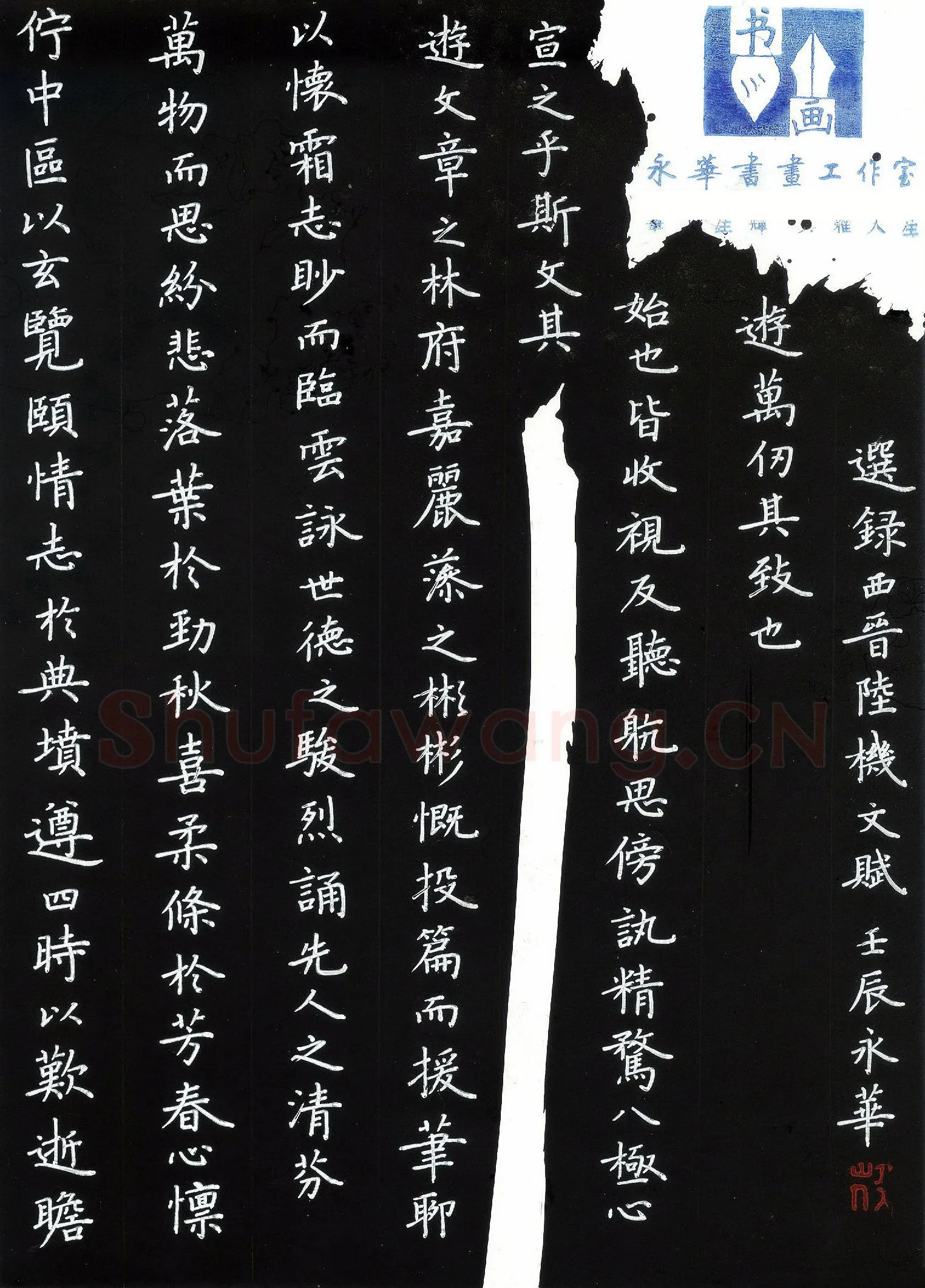 何永华硬笔楷书陆机文赋节录,何永华硬笔书法作品