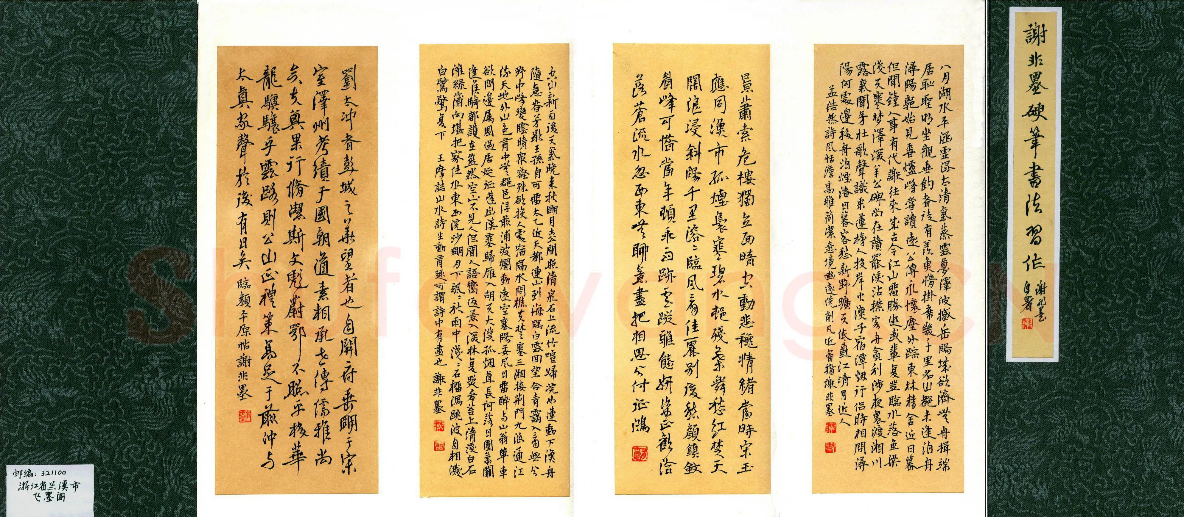 谢非墨硬笔楷书册页,谢非墨硬笔书法作品