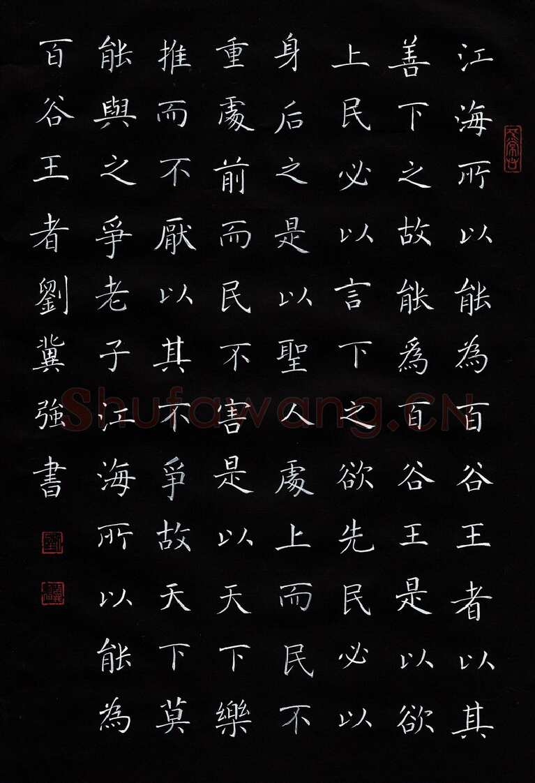 刘冀强硬笔楷书道德经节录,刘冀强硬笔书法作品