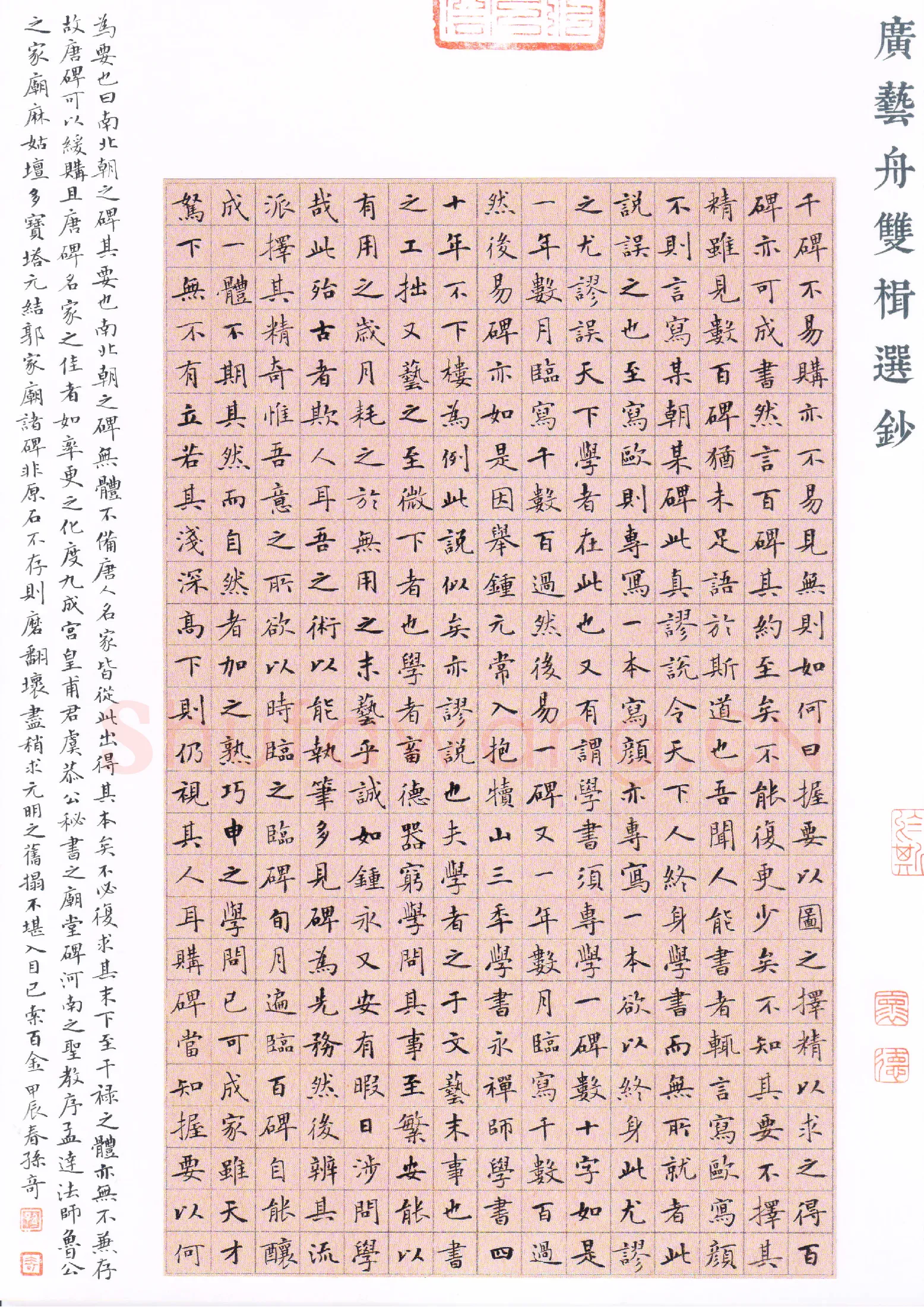 孙奇硬笔楷书广艺舟双楫选抄,孙奇硬笔书法作品
