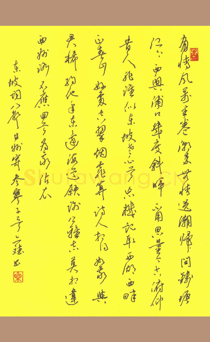叶亦斌硬笔行书苏轼词八声甘州,叶亦斌硬笔书法作品