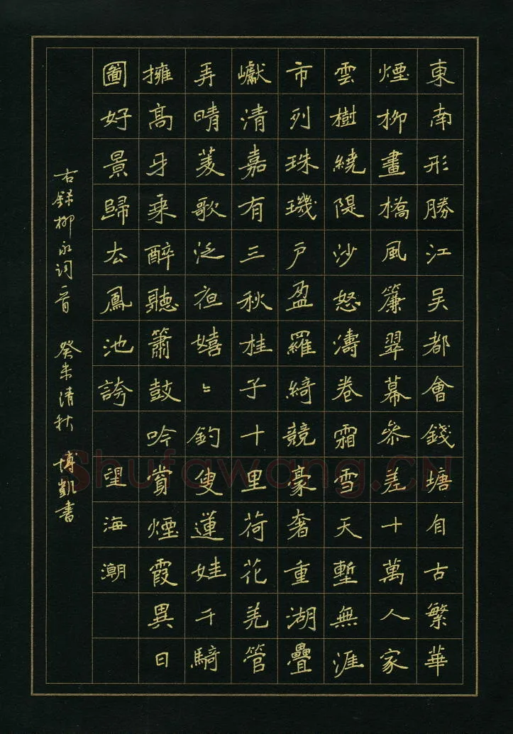 徐博凯硬笔楷书柳永词二首,徐博凯硬笔书法作品