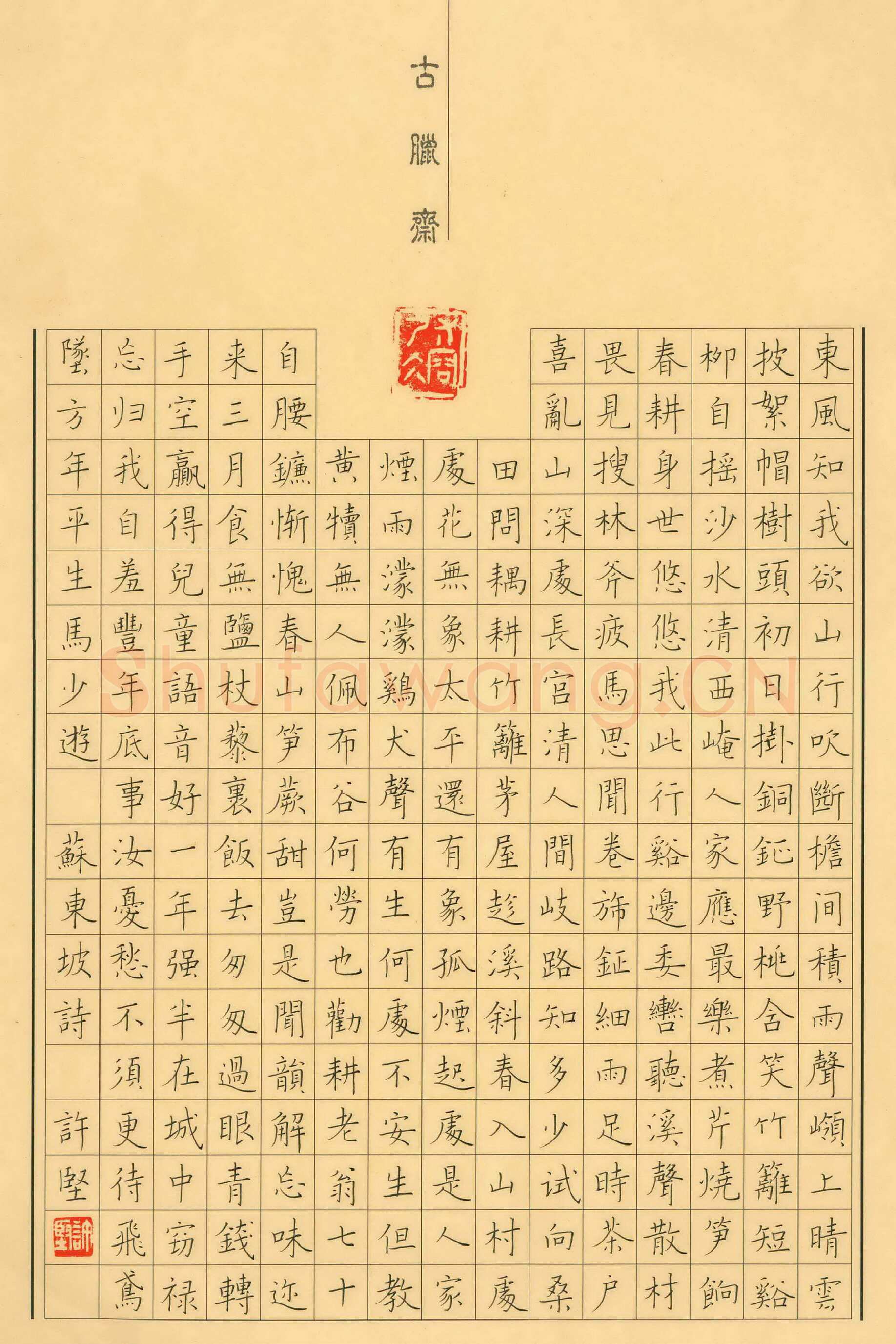 许坚硬笔楷书苏东坡词,许坚硬笔书法作品