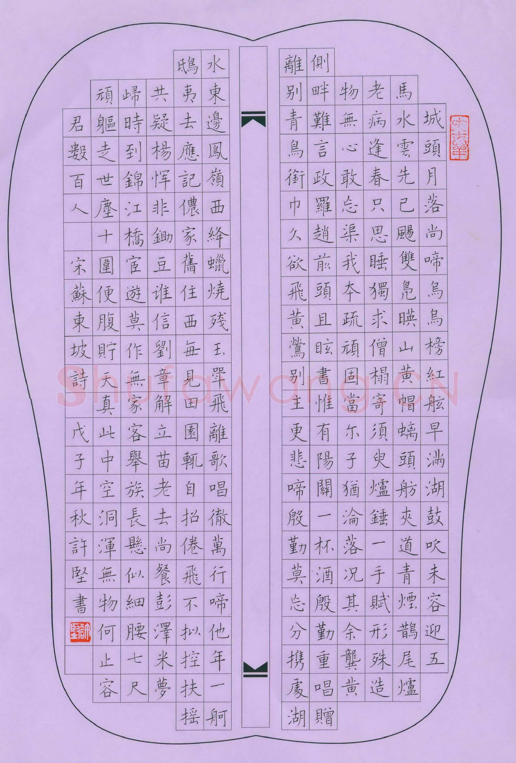 许坚硬笔楷书苏东坡诗,许坚硬笔书法作品