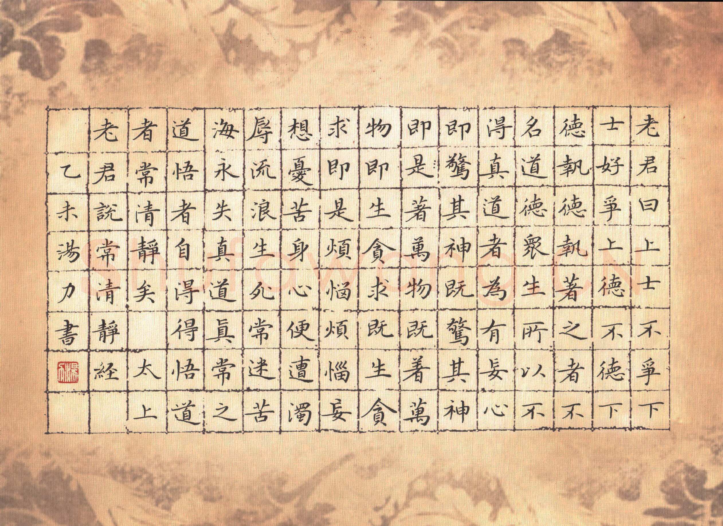 汤力硬笔楷书太上老君说常清静经,汤力硬笔书法作品