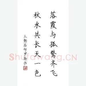 罗扬 硬笔楷书 王勃名句