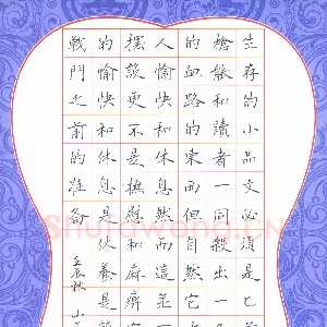 石鎏 硬笔楷书 现代文生存的小品文