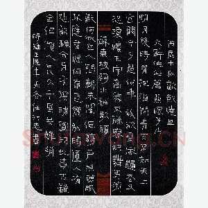 任行志 硬笔隶书 苏东坡词水调歌头