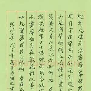 朱海波 硬笔楷书 宋词二首