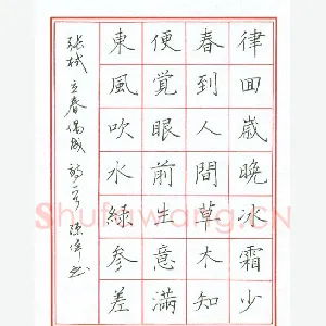 陈伟 硬笔楷书 立春偶成