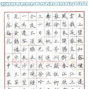 范益军 硬笔楷书 古诗