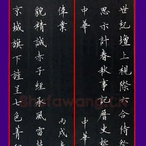 范益军 钢笔楷书 中华世纪坛长联