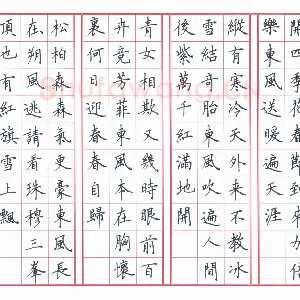 范益军 钢笔楷书 郭沫若诗四首