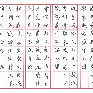 范益军 钢笔楷书 郭沫若诗四首