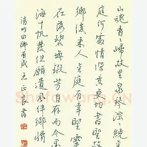 王正良 硬笔行书 清明回乡有感