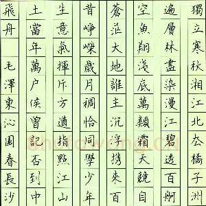 陈广 硬笔楷书 毛泽东沁园春