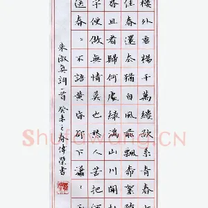 费伟荣 硬笔楷书 朱淑真词一首